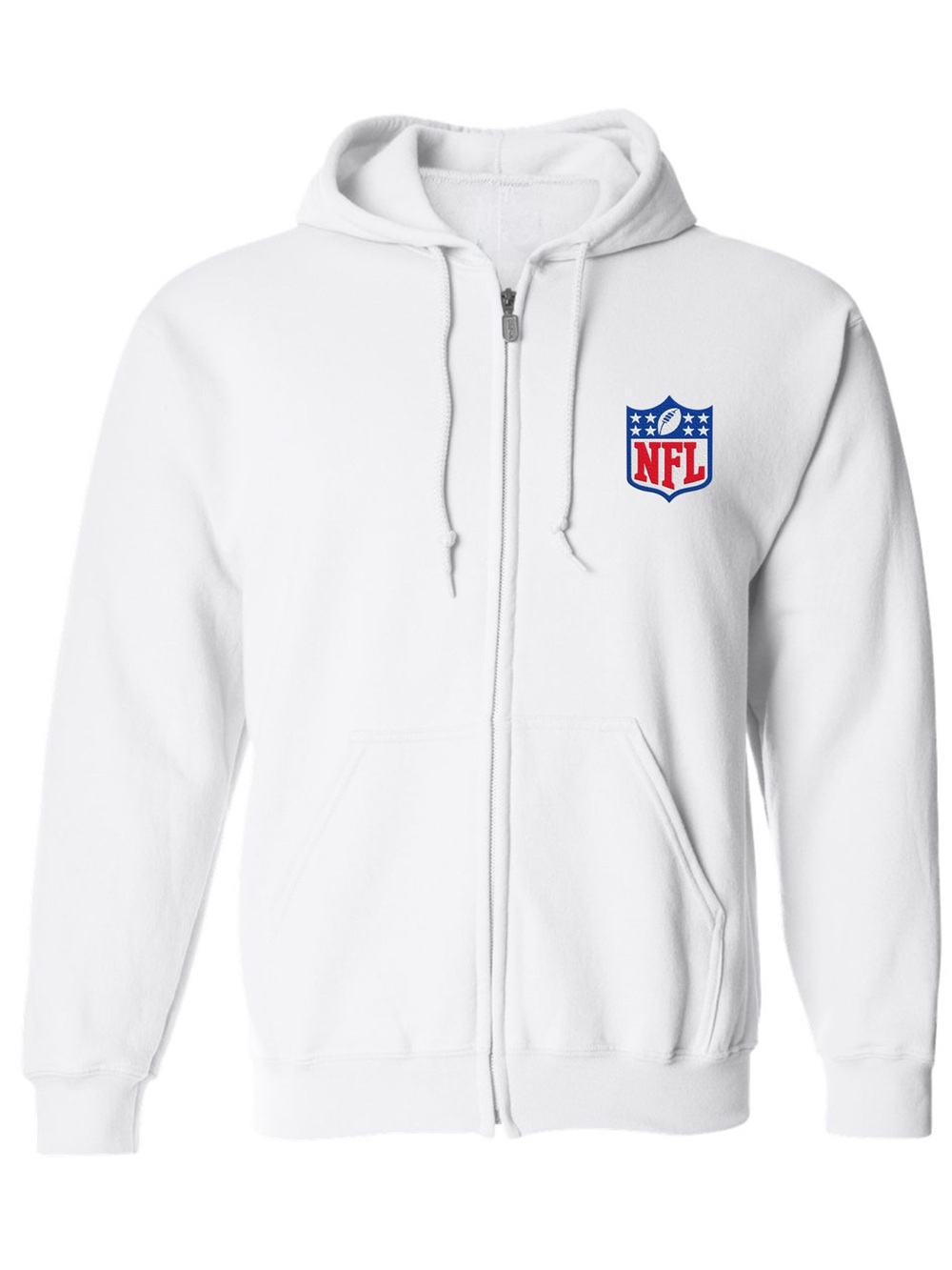 Men’s NFL Logo Embroidered Full Zipper Hoodie White
